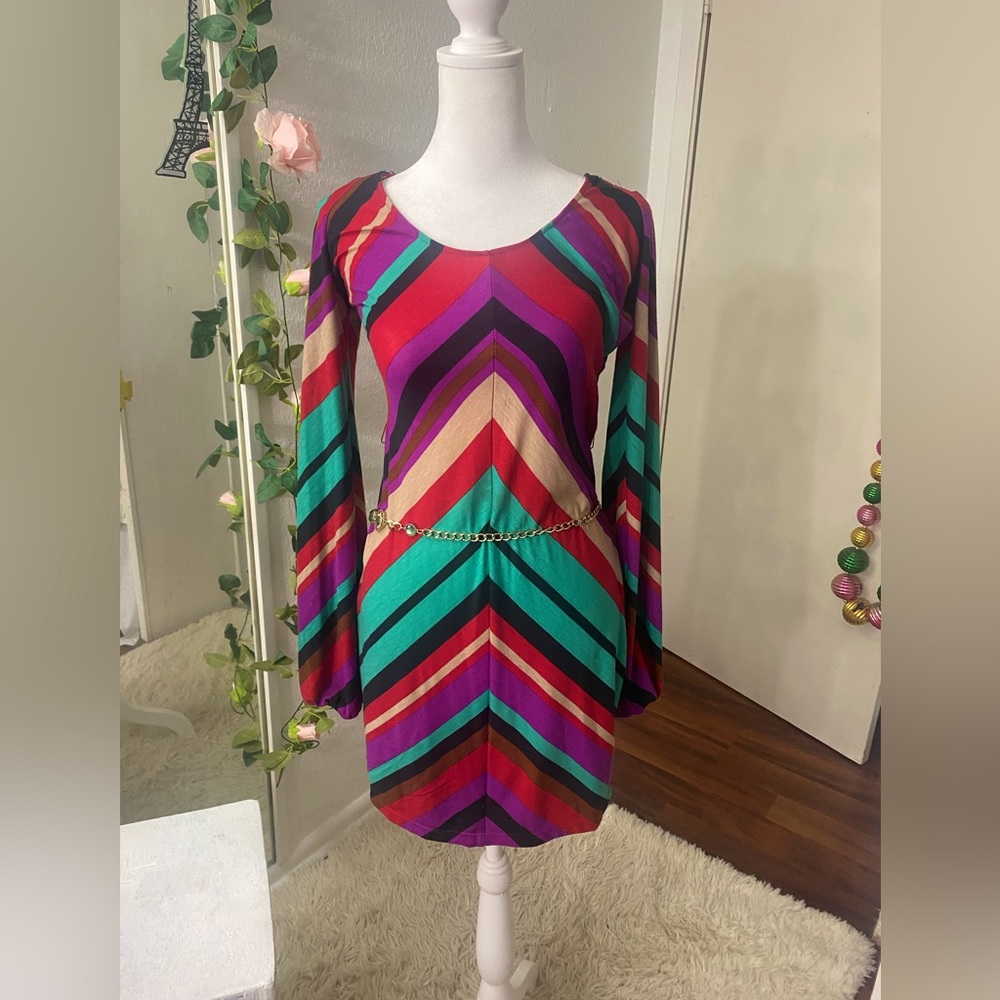 Multi color long sleeve Maxi Dress